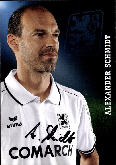 Autogrammkarte Trainer Alexander Schmidt, TSV 1860 München, Autogramm