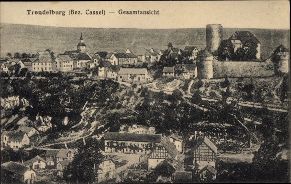 Postcard Trendelburg in northern Hesse, overall view