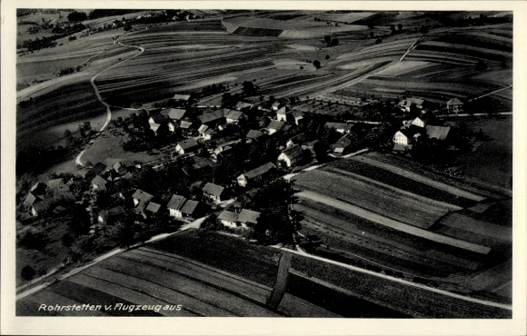 Ak Rohrstetten Hunding in Neder-Beieren, luchtfoto van landelijk landschap, huizen, velden