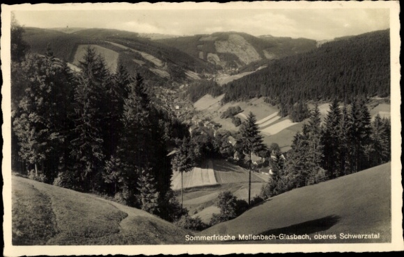 KP Mellenbach Glasbach w Schwarzatal Turyngii, panorama krajobrazowa