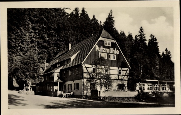 Postcard Oberpöbel Dippoldiswalde Sachsen, Gaststätte Fremdenhof Putzmühle