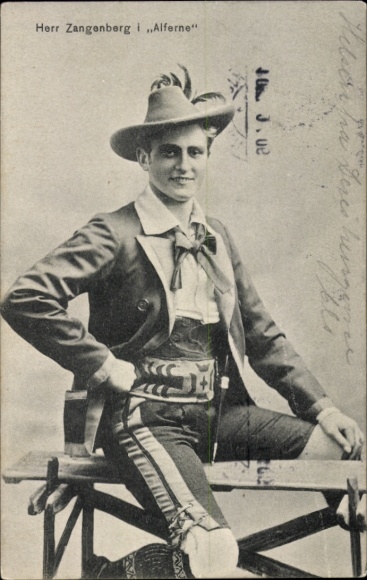 Postcard actor Zangenberg, portrait in costume, Alferne