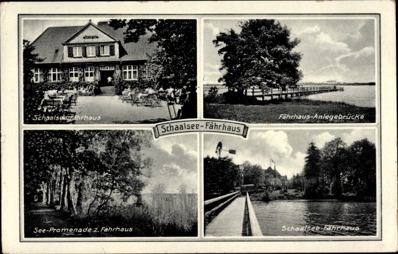 Postcard Zarrentin am Schaalsee, ferry house, jetty, lake promenade, peninsula Strangen