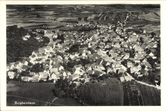 Postcard Burgbernheim Middle Franconia Bavaria, aerial photograph