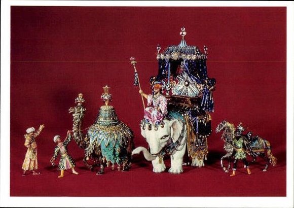 9 old PCs of antiques, Green Vaults in Dresden, in the appropriate booklet, various views