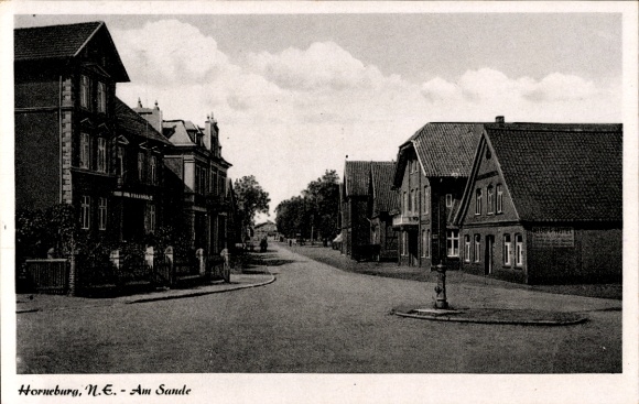Postcard Horneburg in the district of Stade, Am Sande, street section