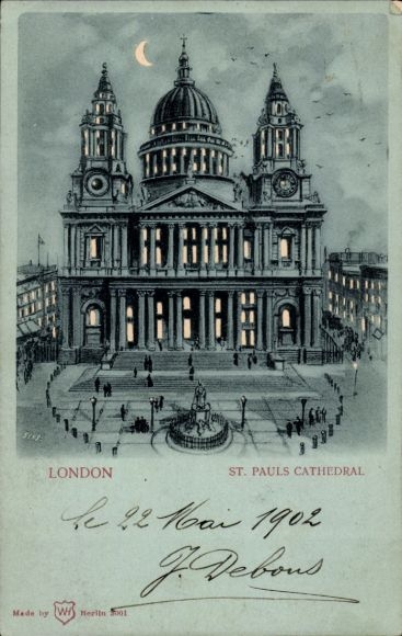 Hold against the light Postcard London City England, Saint Paul´s Cathedral