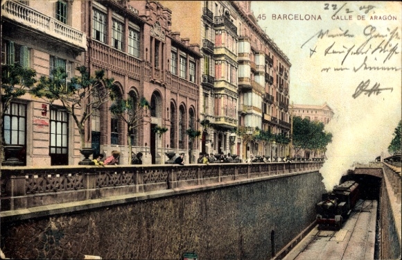 Ak Barcelona Cataluña España, Calle de Aragon