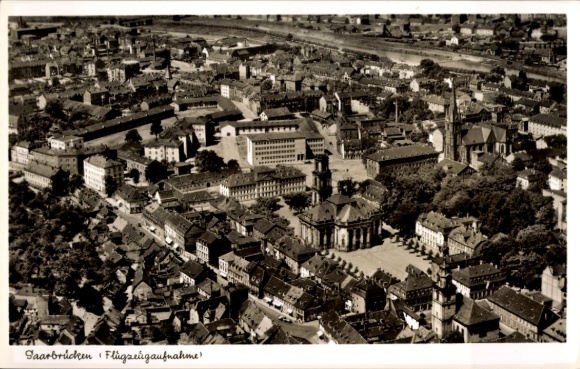Ak Saarbrücken in Saarland, luchtfoto