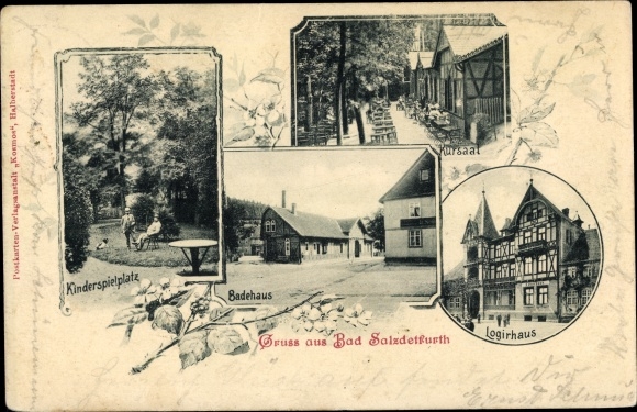 Ak Bad Salzdetfurth in Niedersachsen, Kinderspielplatz, Kursaal, Logierhaus, Badehaus