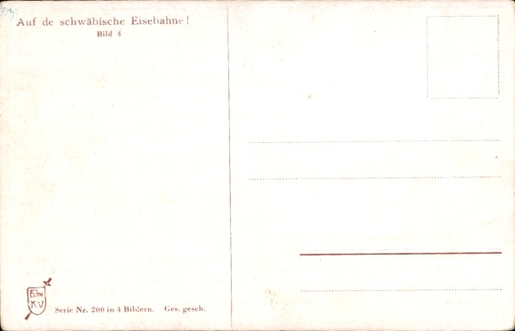Song Artist Postcard Boettcher, Hans, On the Swabian Railway, Picture 4