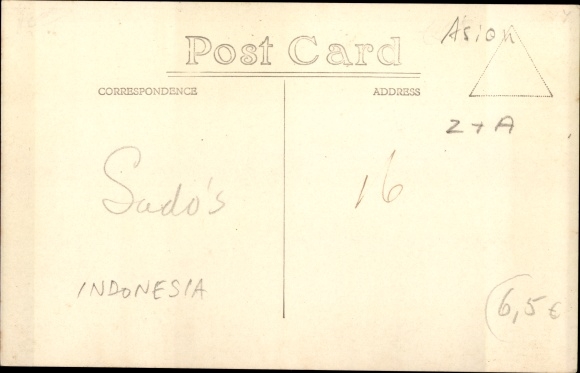Postcard Indonesia, Sados, Carriage, Train Station