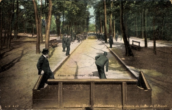 Ansichtkaart Vincennes Val de Marne, De jeu de boulesspelers van Saint Mande