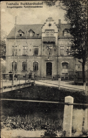 Ak Burkhardtsdorf im Erzgebirge, Erzgebirgische Familienschänke Tonhalle