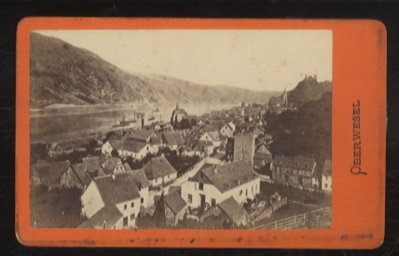 CdV foto Oberwesel, Nadrenia-Palatynat, widok ogólny na miasto z Renem