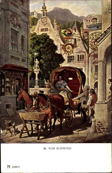 Artist PC Schwind, Moritz von, The Honeymoon, Coach, Ackermann 213 2166 b