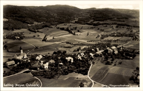 Ansichtkaart Lalling in het Beierse Woud, luchtfoto