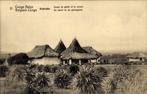 Postal stationery PC Kabinda Congo Belge DR Congo Zaire, Corps de garde, la prison
