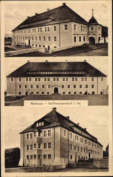 Postcard Seifhennersdorf in Saxony, town hall