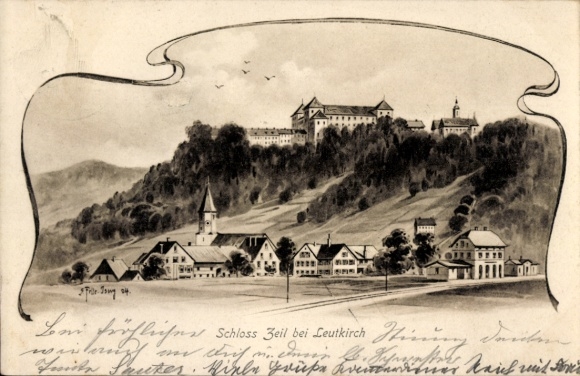 Artist Postcard Felle, Eugen, Leutkirch im Allgäu Württemberg, Zeil Castle