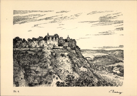Artist Postcard Dornburg an der Saale Thuringia, Goethe biography, poem, No. 4