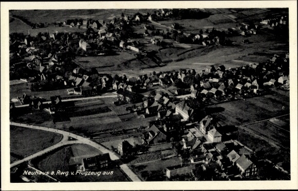 Postcard Neuhaus am Rennweg Thuringia, aerial photograph