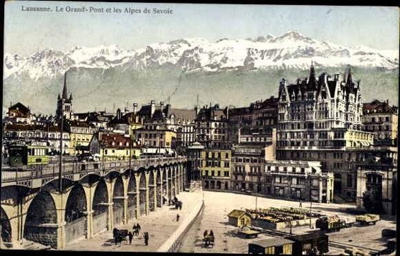12 alte Ak Lausanne in der Schweiz im Kanton Waadt, diverse Ansichten