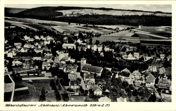Postcard Schömberg in the Black Forest Württemberg, aerial photograph