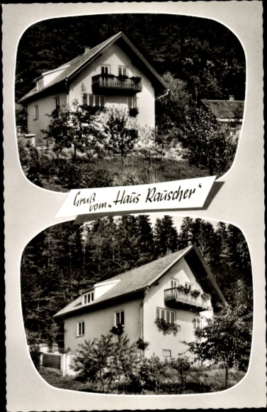 Postcard Lindberg Bavarian Forest Lower Bavaria, Haus Rauscher, two views, nature, balcony, greetings