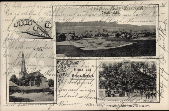 PC Groß Berkel Aerzen in the Weserbergland, inn Unter&#39;n Linden, church, total view