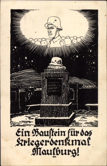 Ak Maulburg im Wiesental Südschwarzwald, Ein Baustein für das Kriegerdenkmal