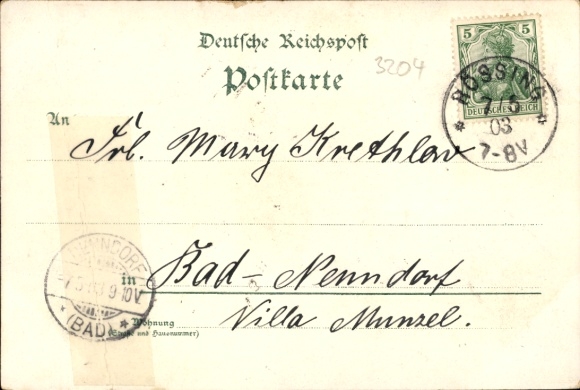 Chromo-Litho Rössing Nordstemmen in Lower Saxony, school, rectory, manor