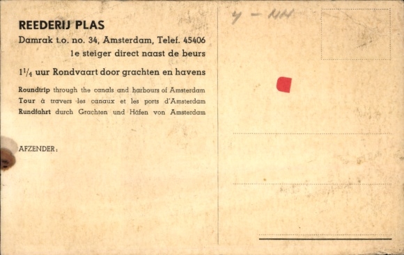 PC Amsterdam North Holland Netherlands, tour boat, shipping company Plas
