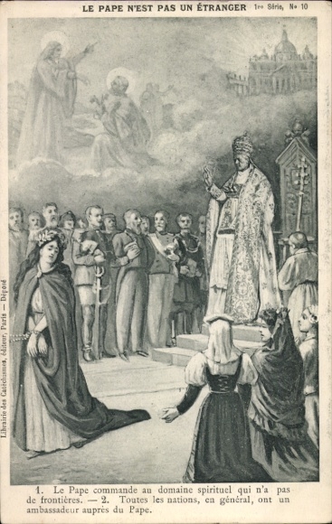 Artist Postcard Le Pape n'est pas étranger, Le Pape commande au domaine spirituel qui n'a pas