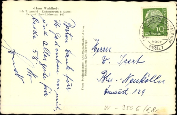 Postcard Eschenstruth Helsa in Hessen, Hotel Haus Waldhof, hall, guest room, lounge