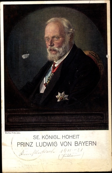 Artist PC Firle, Walther, Prince Ludwig of Bavaria, King Ludwig III, portrait