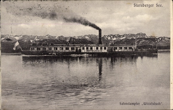 Postcard Starnberger See, Salondampfer Wittelsbach