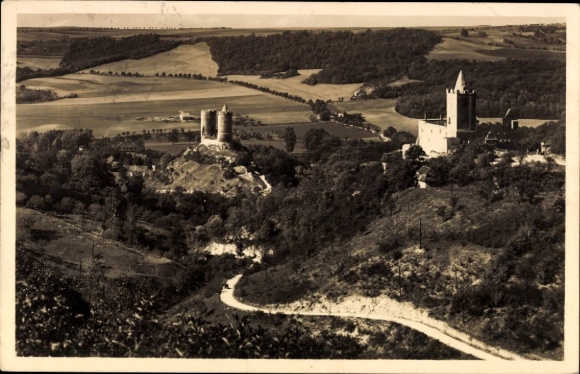 Ak Bad Kösen Naumburg an der Saale, Rudelsburg vom Kreipitzsch gesehen
