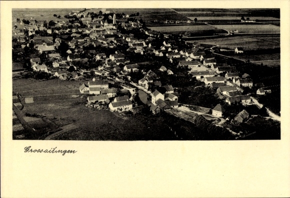 Ak Großaitingen district van Augsburg, luchtfoto