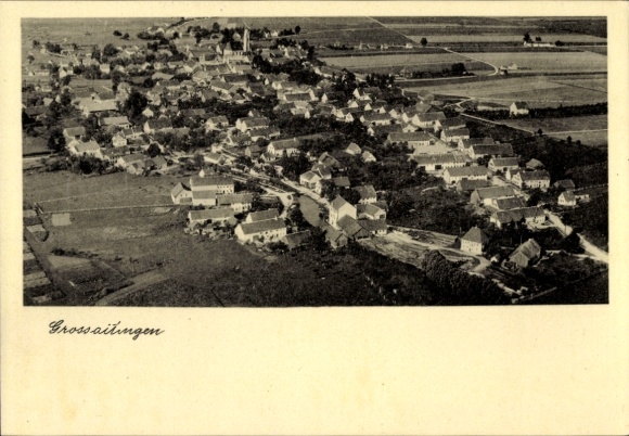 Ak Großaitingen district van Augsburg, luchtfoto