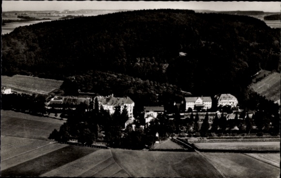 Postcard Jordanbad Biberach an der Riß Upper Swabia Württemberg, aerial photograph of Kneipp'sche Kuranst