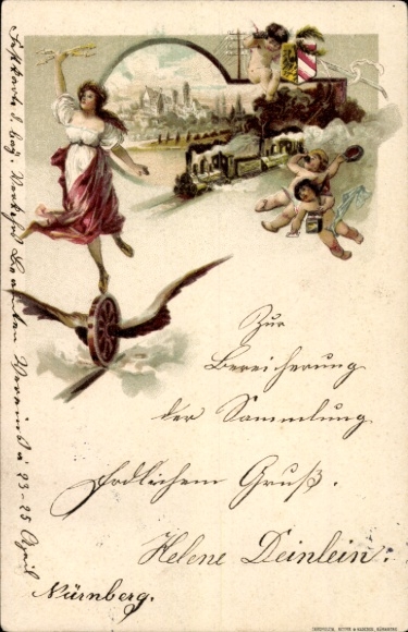 Ganzsachen Litho Nürnberg, 13. Versammlung des Bayr. Verk. Beamten Vereines 1898