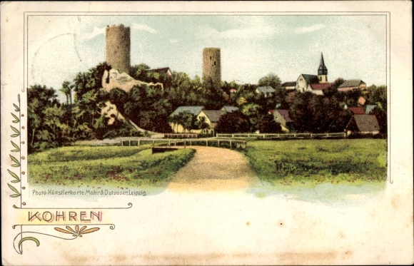 Ak Kohren Sahlis in Sachsen, Blick auf die Stadt und die Türme