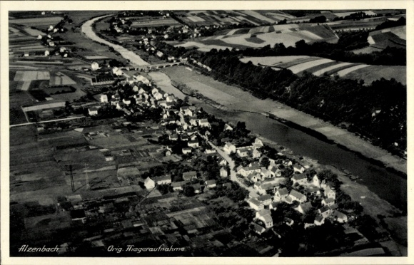 Postcard Alzenbach Eitorf an der Sieg, aerial photograph