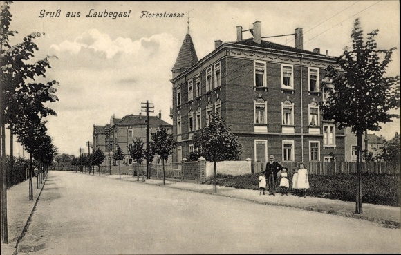 Briefkaart Dresden Laubegast, Florastraße