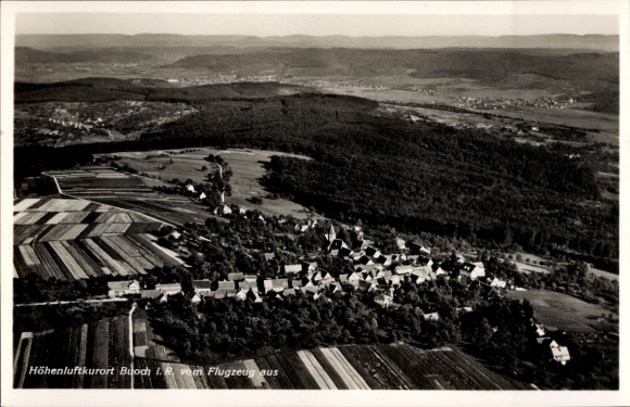 Ak Buoch Remshalden in Baden Württemberg, Luftaufnahme von  Höhenluftkurort, Landschaft, Flugzeug