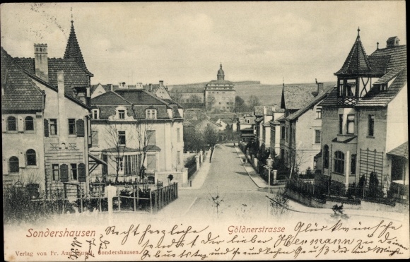 Postcard Sondershausen in the Kyffhäuser district of Thuringia, Göldner Straße