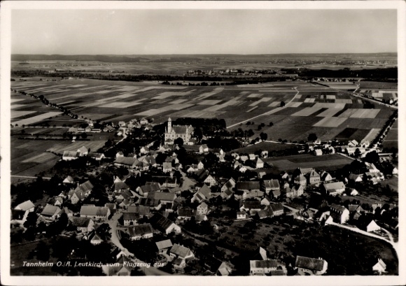 Postcard Tannheim in Württemberg, aerial photograph