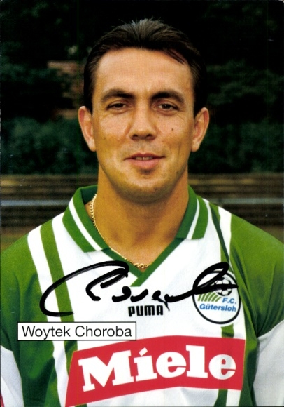 Autogrammkarte Fußballer Woytek Choroba, FC Gütersloh, Autogramm