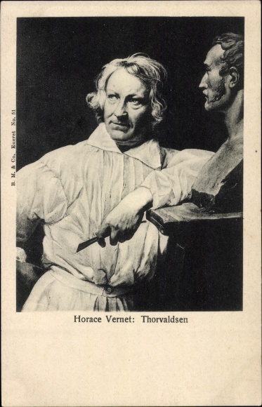 Artist Postcard Vernet, H., sculptor Thorvaldsen